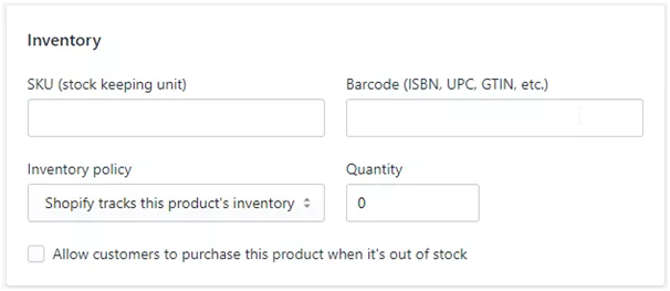 shopify inventory