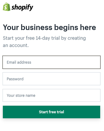 shopify 14 day trial