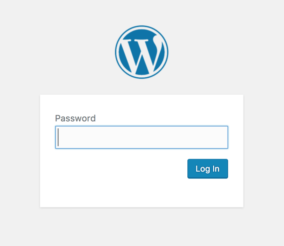wordpress enter password